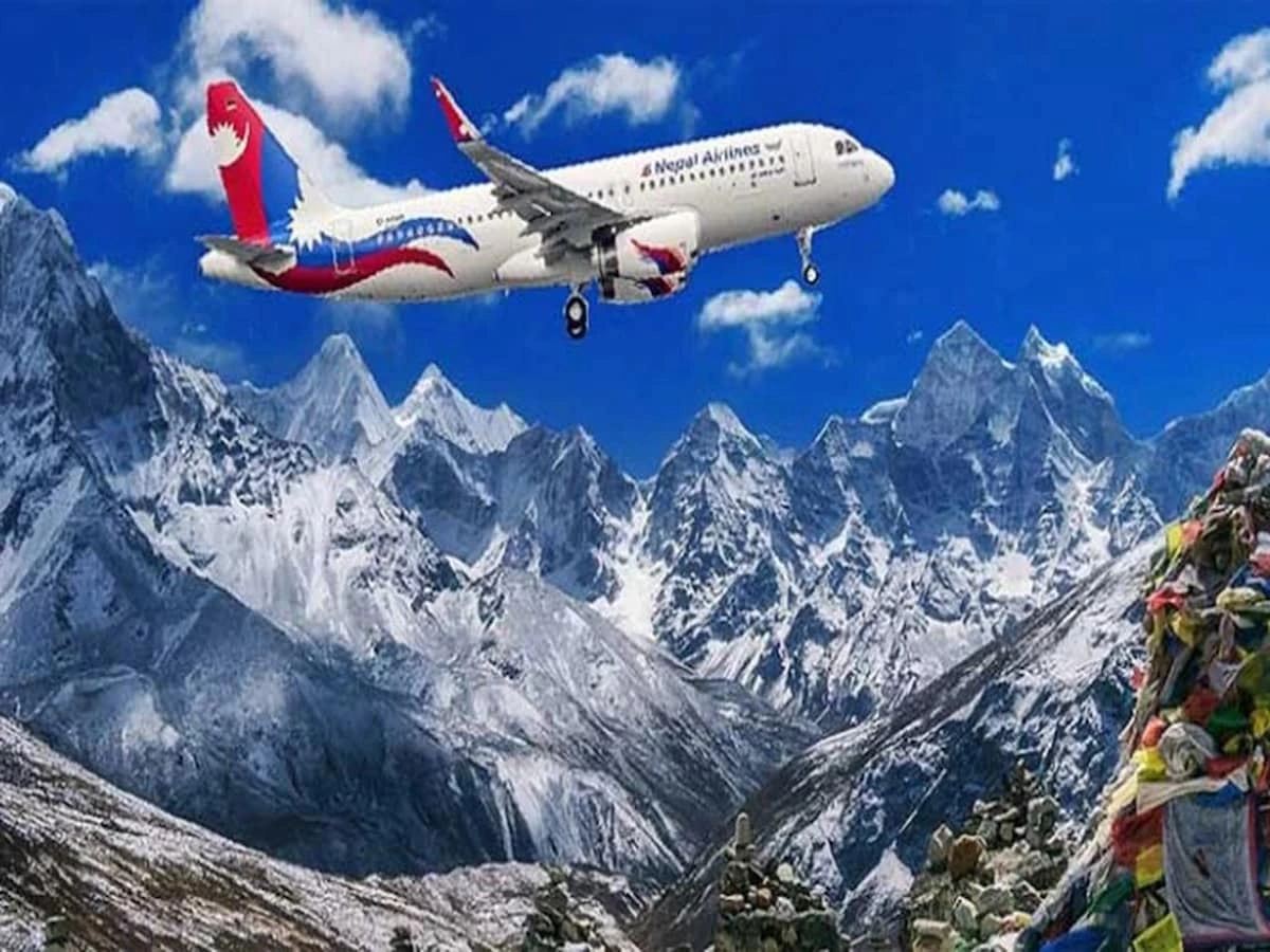 Mountain flight in Nepal